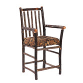 Hickory Bar Chair with Arms and Upholstered Seat