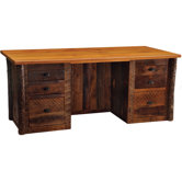 Reclaimed Barnwood Executive Desk with 6 Drawer