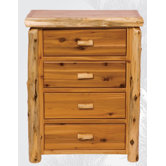 Traditional Cedar Log 4 Drawer Chest