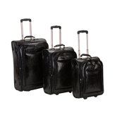 Crocodile Style 3 Piece Luggage Set