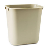 Commercial Deskside Plastic Wastebasket, Rectangular, 3 1/2 Gal