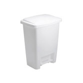 Rectangular Plastic Step-On Waste Can in White