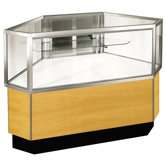Streamline 38" x 51" Half Vision Outside Corner Showcase with Mirror Back