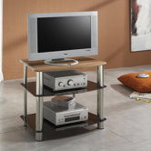 TV-Phonotisch 'Point' in Schwarz / Zwetschge Nachbildung / Chrom