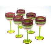 Hot Tamale Hand Painted Wine Glass (Set of 6)