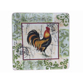 Lille Rooster by Geoffrey Allen 16.75" Square Platter