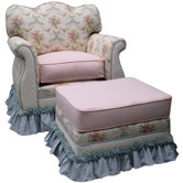 Blossoms and Bows Adult Empire Glider Rocker and Ottoman