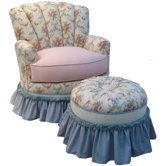 Blossoms and Bows Adult Princess Glider Rocker and Ottoman