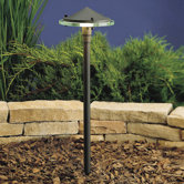 Textured Architectural Bronze Glass and Metal Landscape Path Light