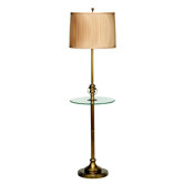 Westwood Pressick One Light Floor Lamp with Tray in Aged Brass