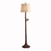 Westwood One Light Portable Outdoor Floor Lamp in Woodbark