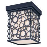 Aqua  Flush Mount Lantern in French Iron