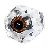 Curved Hexagon Knob in Clear
