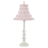 Three Glass Ball Medium Table Lamp in White