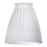 Frosted Ribbed Bell Glass Shade for Ceiling Fan Light Kit