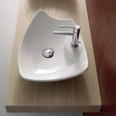 Kong 50/R Above Counter Single Hole Bathroom Sink in White