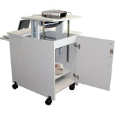 5-Shelf Presentation Station with Cabinet in Gray