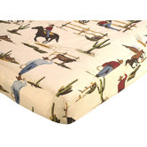 Wild West Cowboy Collection Fitted Crib Sheet  - Cowboy Print