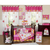 Butterfly Pink Orange Crib Bedding Collection