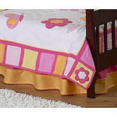 Butterfly Pink Orange Toddler Bed Skirt