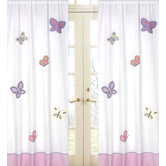 Butterfly Pink Purple Window Panels (Set of 2)