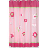 Flower Pink and Green Shower Curtain