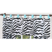 Zebra Turquoise Collection Window Valance