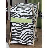 Lime Funky Zebra Laundry Hamper