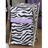 Purple Funky Zebra Laundry Hamper