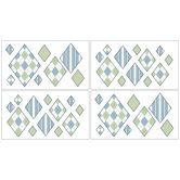 Argyle Green Blue Collection Wall Decal Stickers