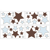 Hotel Blue and Brown Collection Wall Decal Stickers