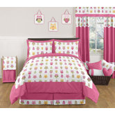 Owl Pink Collection 3pc Full/Queen Bedding Set