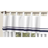 Hotel White and Navy Collection Window Valance