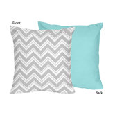 Zig Zag Turquoise and Gray Collection Decorative Pillow