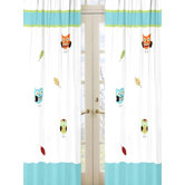 Hooty Turquoise and Lime Collection Window Panels