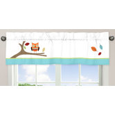 Hooty Turquoise and Lime Collection Window Valance