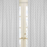 Zig Zag Turquoise and Gray Collection Window Panels   - Zig Zag Print