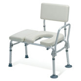 Padded Transfer Bench with Commode Opening