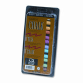 Omega Nontoxic Low Dust Chalk, Assorted Colors, 12 Sticks per Pack
