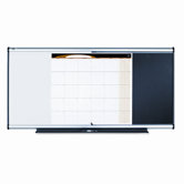 3-in-1 Combo Dry Erase/Bulletin/Calendar Board, 48x24, Black, Aluminum Frame