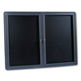 Two-Door Enclosed Magnetic Directory in Black with Gray Frame