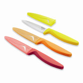 Classic Cutlery 3 Piece Paring Knife Set in Red,Orange and Yellow