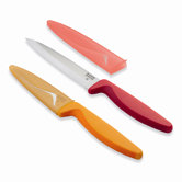 Classic Cutlery 2 Piece Fruit and Vegetable Knife Set in Orange and Red