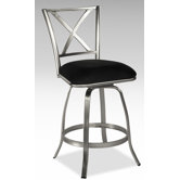 Audrey X Back Memory Swivel Bar Stool with in Nickel Plated