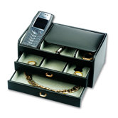 Men's Dresser Valet with 2 Drawers in Black
