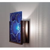 FN1 Wall Sconce with Textured Cast Glass Panel and Partial Side Diffuser