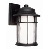 Exterior Wall Lantern with Double Glass in Black