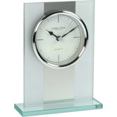 Flat Top Glass Mantle Clock