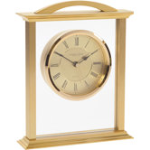 Mantle Clock in Glass and Gold