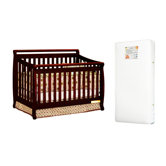 Amy 3-in-1 Crib w/ Toddler Guardrail and Organic 260-coil Mattress
